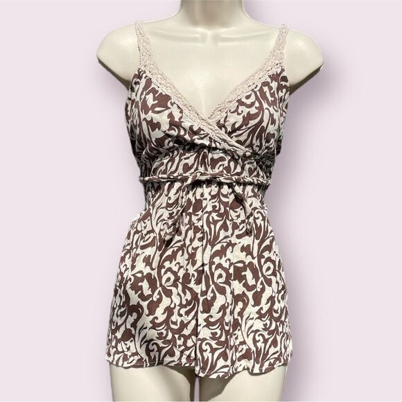 a.n.a Brown Patterned Camisole Size Large - Picture 1 of 4